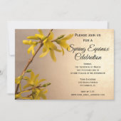 Gele Forsythia Bloem Lente Equinox Feestdag Kaart (Voorkant)