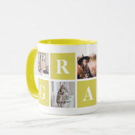 Gele foto Collage Persoonlijke Mugs voor oma Mok