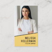 Gele Foto QR Code Company Logo Vertical Visitekaartje (Voorkant)