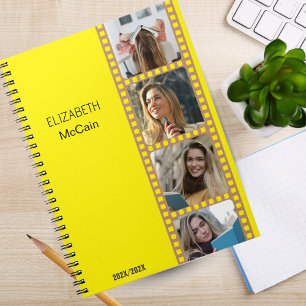 Gele fotocabine - Trendy Modern gepersonaliseerd Notitieboek