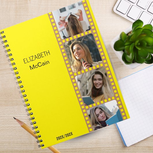 Gele fotocabine - Trendy Modern gepersonaliseerd Notitieboek