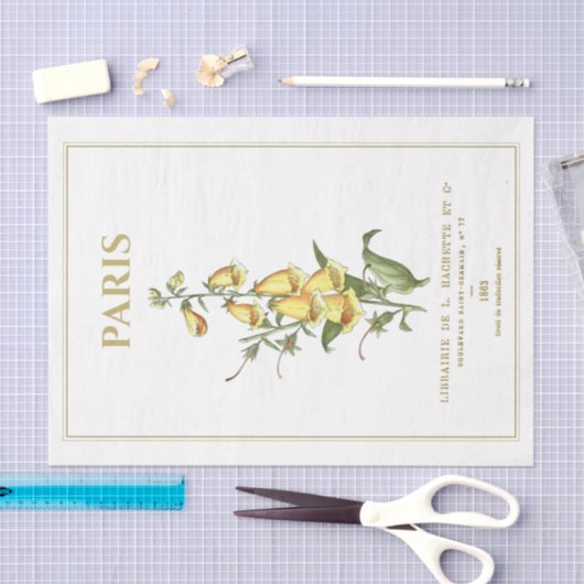 Gele Foxglove Flower  Franse ontleding Tissuepapier (Craft)