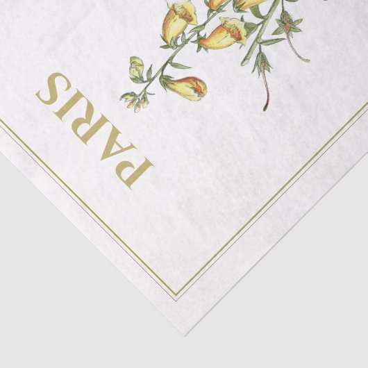 Gele Foxglove Flower  Franse ontleding Tissuepapier (Detail)