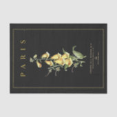 Gele Foxglove Flower French Decoupage Black Tissuepapier (Voorkant)