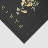 Gele Foxglove Flower French Decoupage Black Tissuepapier (Detail)