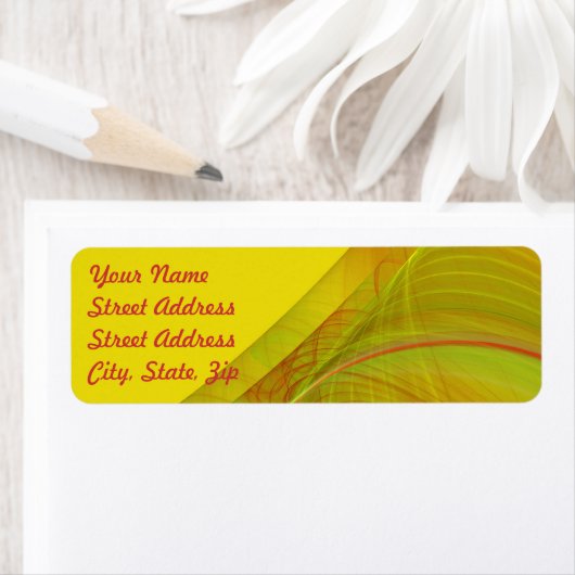 Gele Fractal Background Return Address Sticker (Insitu)