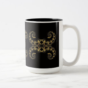 Gele fractal Curls Coffee Mok
