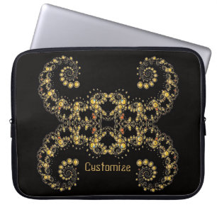 Gele Fractal Krullen Laptop Hoes