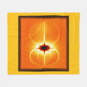 Gele fractal met Oranje achtergrond Fleece Deken (Voorkant (Horizontaal))