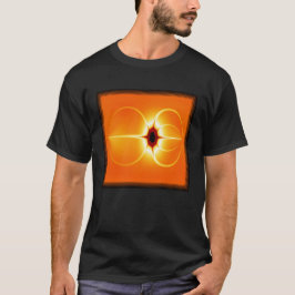 Gele fractal met Oranje achtergrond T-shirt