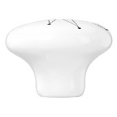 Gele Franciscaanse Starburst Mid Century Modern Keramische Knop (Zijkant)