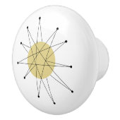 Gele Franciscaanse Starburst Mid Century Modern Keramische Knop (Rechts)