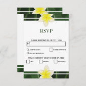 Gele Frangipani Plumeria Wedding RSVP Kaarten (Voorkant / Achterkant)