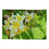 Gele frangipanis die op een boom groeit, kussensloop (Achterkant)