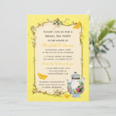 Gele  Franse Bridal Tea Party Kaart (Staand voorkant)