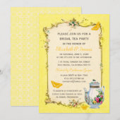 Gele  Franse Bridal Tea Party Kaart (Voorkant / Achterkant)