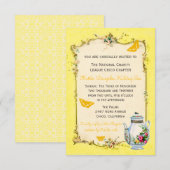 Gele  Franse feestdag RSVP Kaartje (Voorkant / Achterkant)