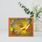 Gele Freesia Digital Manipulation Briefkaart (Staand voorkant)