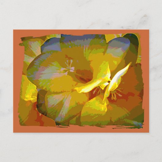 Gele Freesia Digital Manipulation Briefkaart (Voorkant)