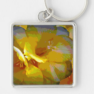 Gele Freesia Digital Manipulation Sleutelhanger