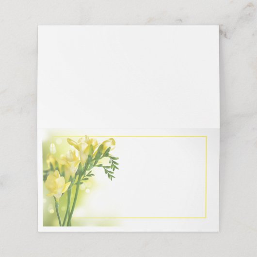 Gele Freesia Plaatskaartje (Buitenkant ongevouwen)