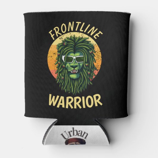 Gele Frontline Warrior Blikjeskoeler (Voorkant)