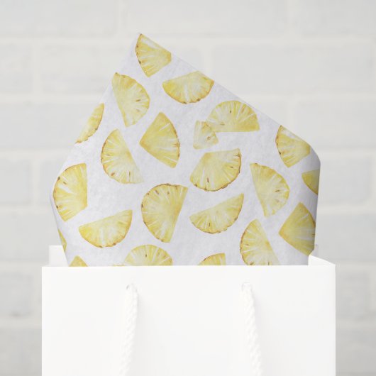 Gele Fruit Ananassen Verjaardag Tissuepapier (Cadeauzakje)