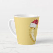 Gele Fruit Banaan Kerstman Hoed Latte Mok (Linkerhoek)