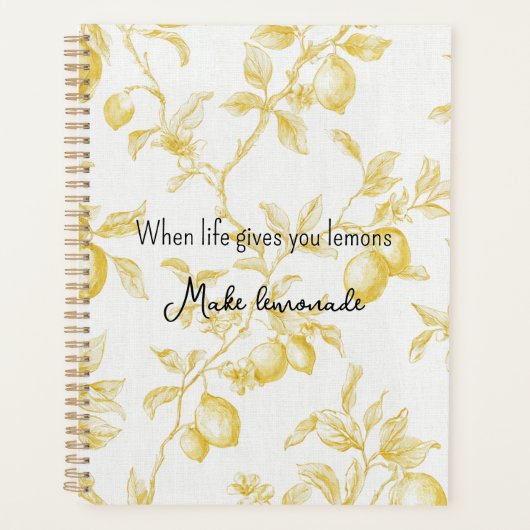 Gele Fruit Lemons Maakt Limonade Planner (Voorkant)