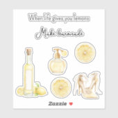 Gele Fruit Lemons Maakt Limonade (versie 2) Sticker (Vel)