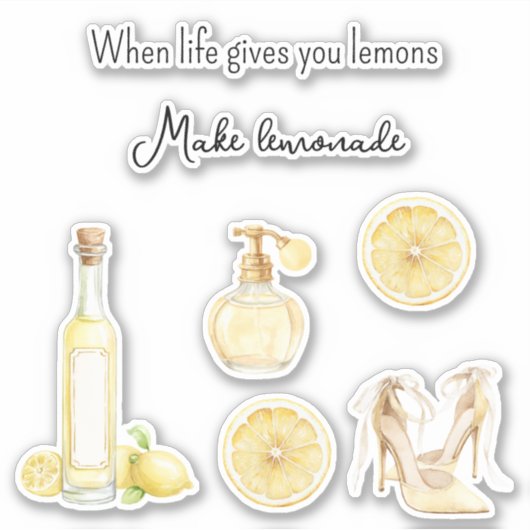 Gele Fruit Lemons Maakt Limonade (versie 2) Sticker (Voorkant)