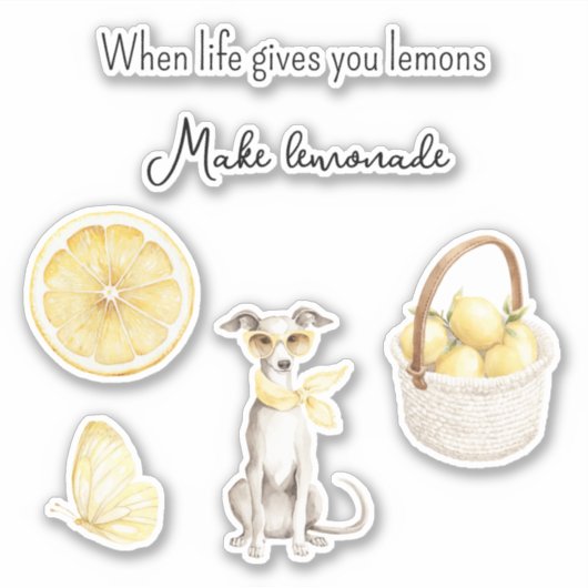 Gele Fruit Lemons Maken Limonade Sticker (Voorkant)