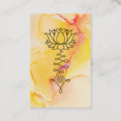 *~* Gele Fuchsia Lotus Reiki Healing Yoga Reiki Visitekaartje (Voorkant)