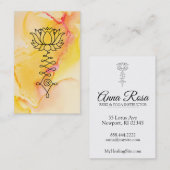 *~* Gele Fuchsia Lotus Reiki Healing Yoga Reiki Visitekaartje (Voorkant / Achterkant)