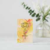 *~* Gele Fuchsia Lotus Reiki Healing Yoga Reiki Visitekaartje (Staand voorkant)