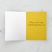 Gele Funky Cool Giraffe Humoureus denken aan jou Kaart (Binnen)