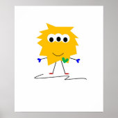 Gele Fuzzy Monster Poster (Voorkant)