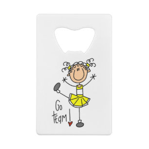 Gele Ga Team Cheerleader Creditkaart Flessenopener