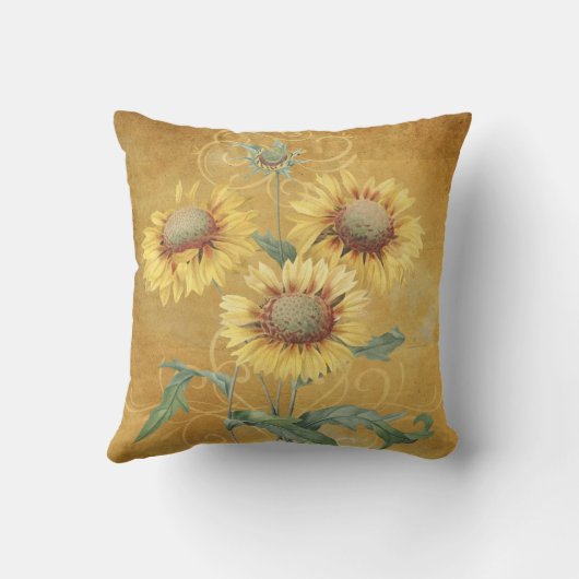 Gele Gaillardia Flowers Kussen (Achterkant)