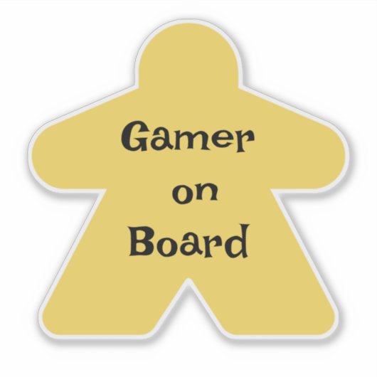 Gele gamer Custom-Cut Vinyl Sticker (Voorkant)