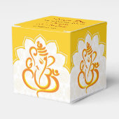 Gele Ganesha met mandala achtergrond Bedankdoosjes (Voorkant Zijde)