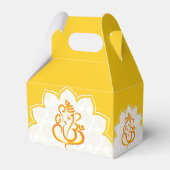 Gele Ganesha met mandala achtergrond voor fort box Bedankdoosjes (Achterkant)