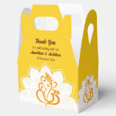 Gele Ganesha met mandala achtergrond voor fort box Bedankdoosjes (Geopend)