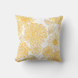 Gele gassen en Dahlias | Florence-Sierkussen Kussen