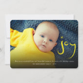 Gele Geborstelde Kalleigrafie Kerst Foto Feestdagenkaart (Voorkant)