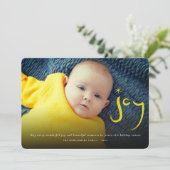 Gele Geborstelde Kallistrofie Kerst Foto Feestdagenkaart (Staand voorkant)