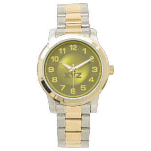Gele gebrande, aangepaste Initialen horloges