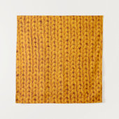 Gele gebreide wol textuur achtergrondpatroon wit wandkleed (Voorkant (horizontaal))