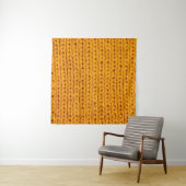 Gele gebreide wol textuur achtergrondpatroon wit wandkleed (In Situ (horizontaal))