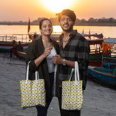 Gele Gecontroleerde spelden Tote Bag